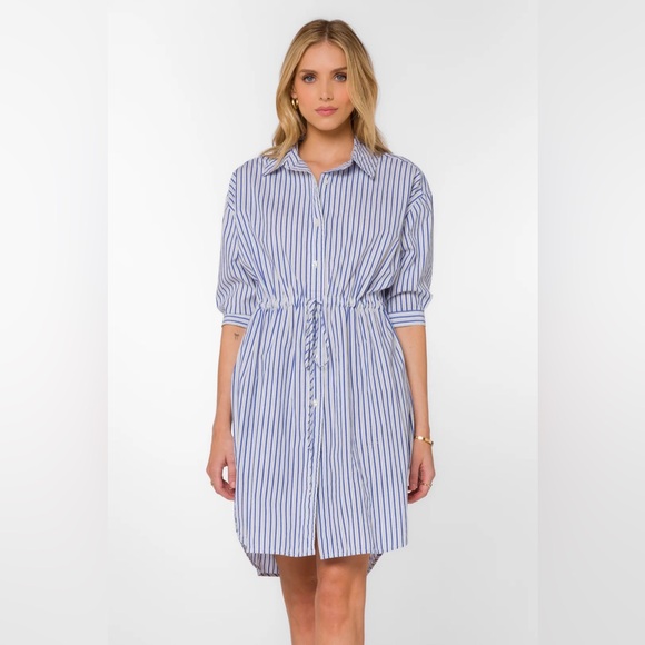 Velvet Heart JENNEVA OIA BLUE STRIPE Shirt Dress - Picture 1 of 12